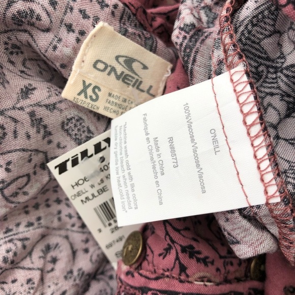 O'Neill Mulberry Pink Knit Ariel Boho Peasant Top - Picture 6 of 6